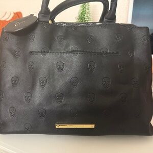 Betsey Johnson large Black tote with skulls